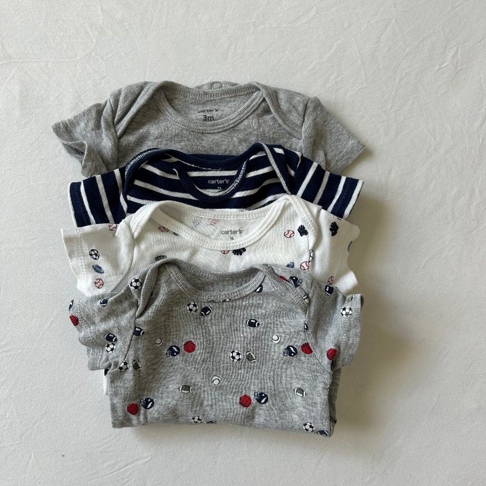Bundle of FOUR Gerber Bodysuit Onesies 3m